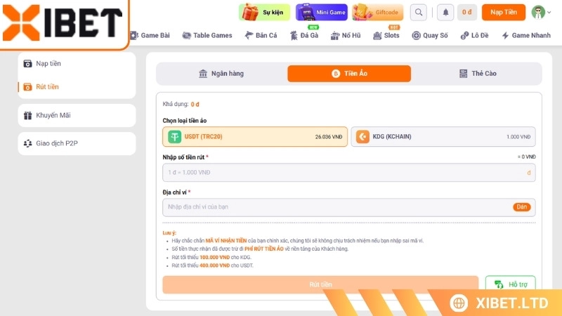 Hướng Dẫn Chi Tiết Rút Tiền Xibet Với 3 Hình Thức Phổ Biến Hình thức giao dịch qua tiền ảo tại thương hiệu Xibet